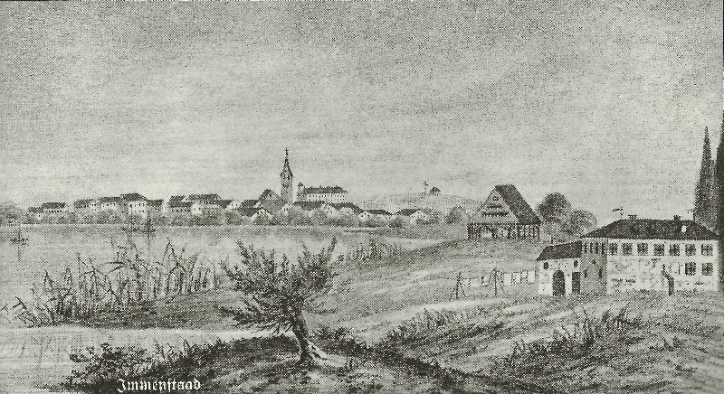 Immenstaad Helmsdorf Lithografie von J.N. Brommer um 1845
