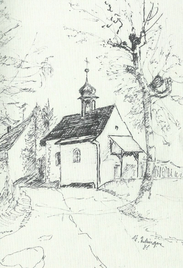 Kapelle in Daisendorf Zeichnung von Max Ehinger klein